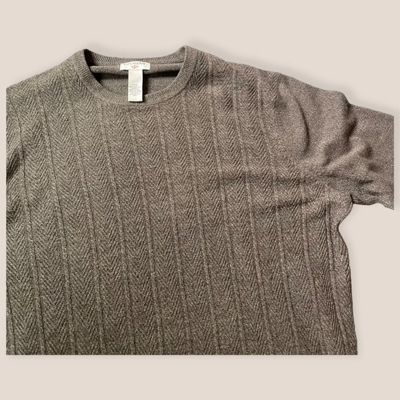 DOCKERS Brown Neutral Minimalist OverSized braided Knit Winter Crew Neck Sweater - Picture 3 of 8